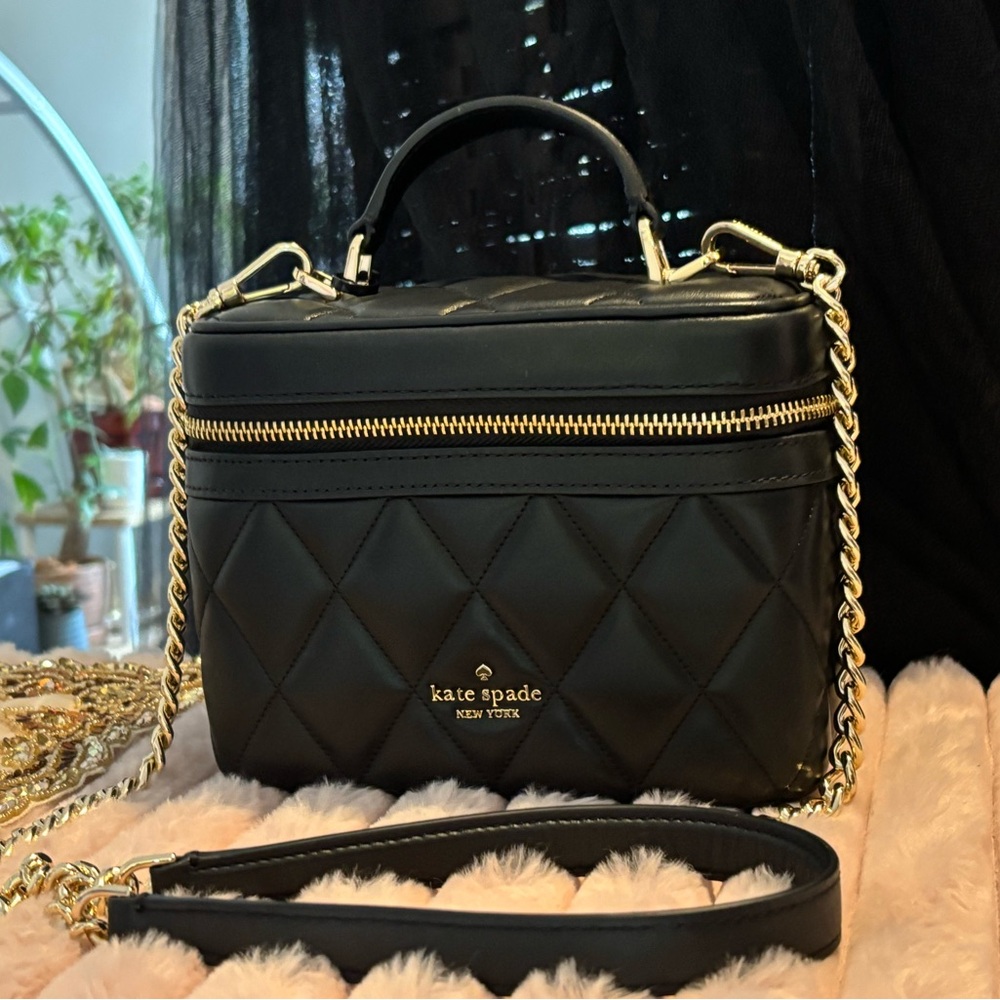 Kate Spade Black Quilted Crossbody Bag like new